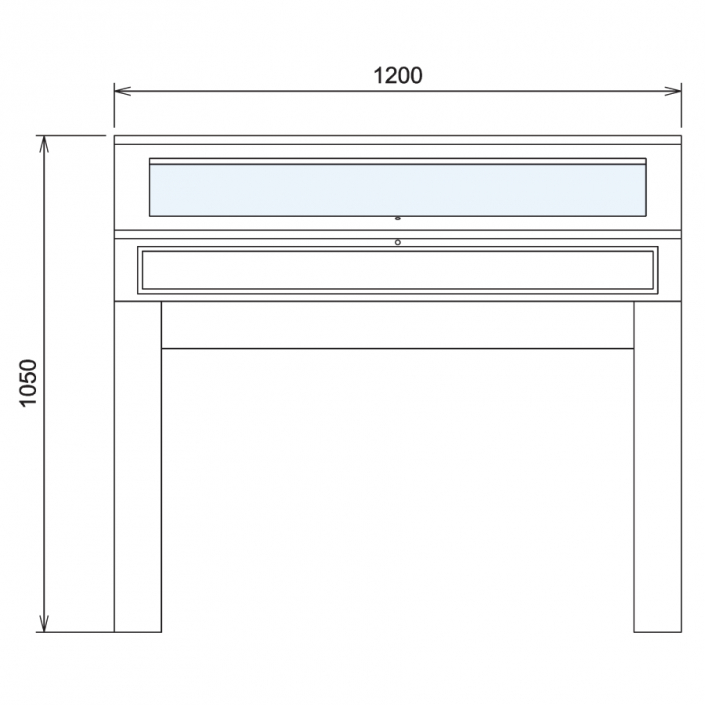 Wood Glass Display Cabinet CAD Drawing - 8