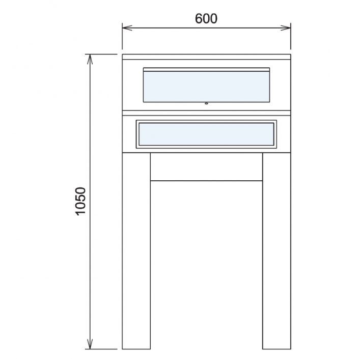 Wood Glass Display Cabinet CAD Drawing - 9