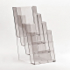 4x 1/3 A4 Stacked Clear Leaflet Holder