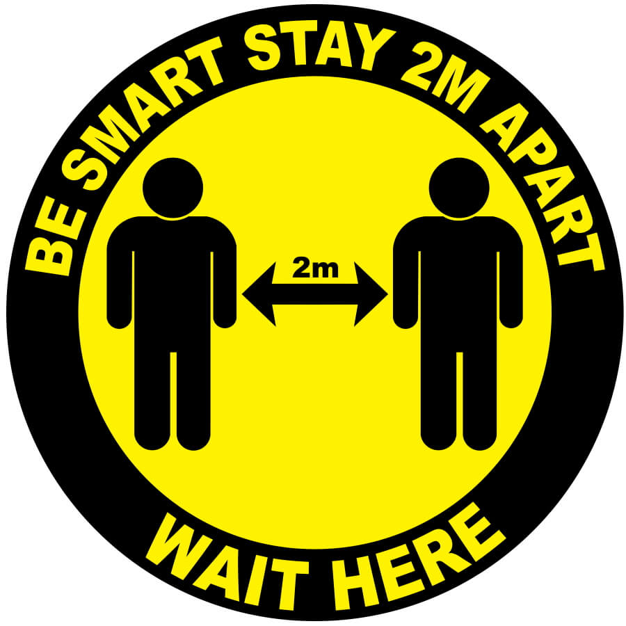 Be Smart Stay 2m Apart Wait Here Floor Sticker Access Displays