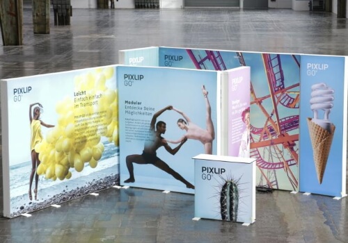 Double sided lightbox exhibition stand - - PIXLIP GO Lightbox Display