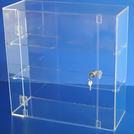 Acrylic display case 500mm x 500mm x 200mm