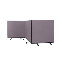 3 panel easy clean mobile office screens - Grey - 1200mm high