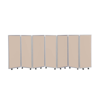 7 panel easy clean concertina screens - cream - 1200mm high