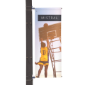 Mistral lamp post flag with printed graphic