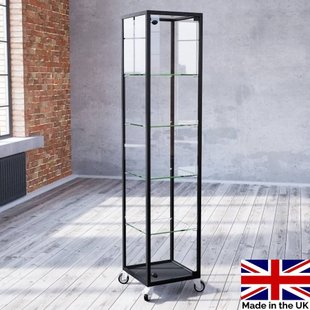 freestanding glass display case - pb010 - Made in the UK