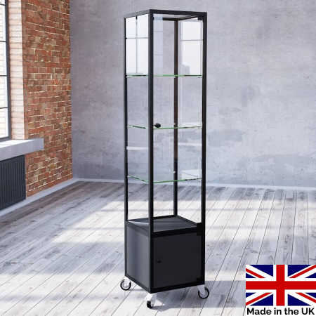 freestanding glass display case - pb025 - Made in the UK