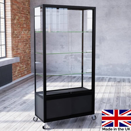 freestanding glass display case - pb026 - Made in the UK