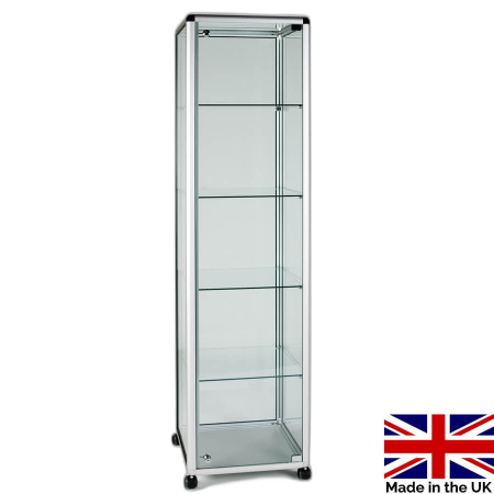 freestanding glass display case - ub010 - Made in the UK