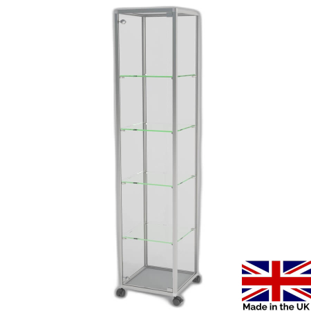 freestanding glass display case - ub010ed - Made in the UK
