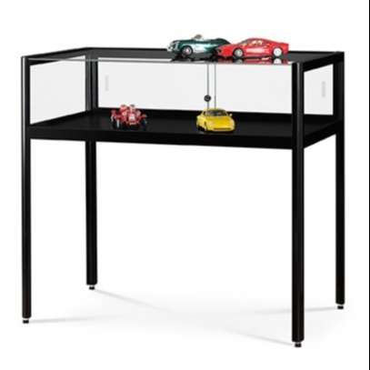 glass display table 1000mm wide - black
