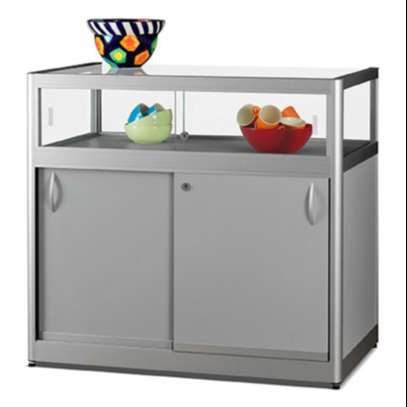 1000mm wide table display case with plinth - cupboard