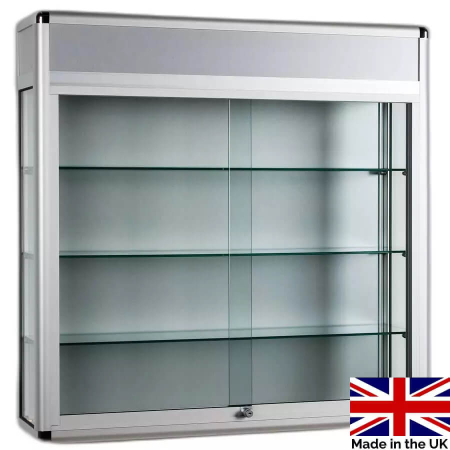 wall mount glass display case - ub021 - made in UK