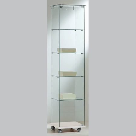 400mm wide glass freestanding display case - laminato light - 4/18E
