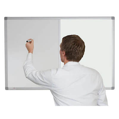 combination whiteboard with camira lucia fabric notice board