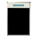 portrait felt notice board with printed header - black