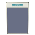 portrait felt notice board with printed header - silver