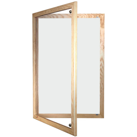 wood framed lockable camira lucia notice board - single door