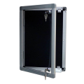 small lockable felt notice board - black