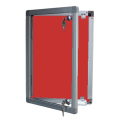 small lockable felt notice board - cherry
