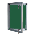 small lockable felt notice board - dark green
