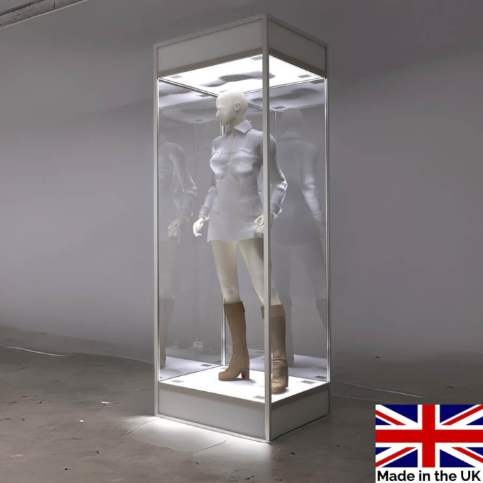 800mm wide Glass Mannequin Display Case Access Displays