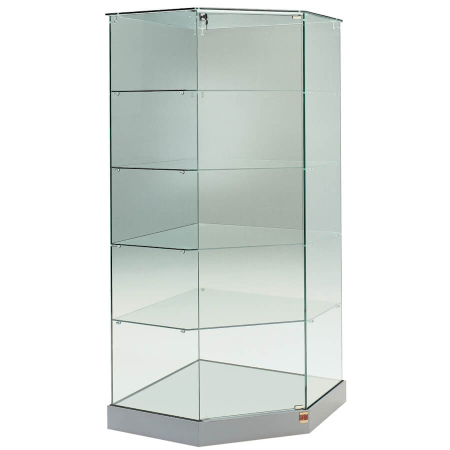730mm wide freestanding corner glass display case - 182/AG