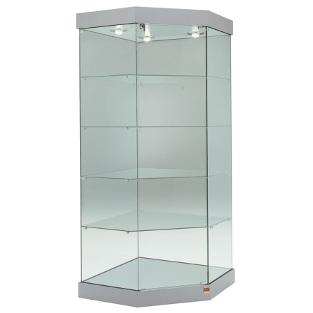 730mm wide freestanding corner glass display case - 191/AG