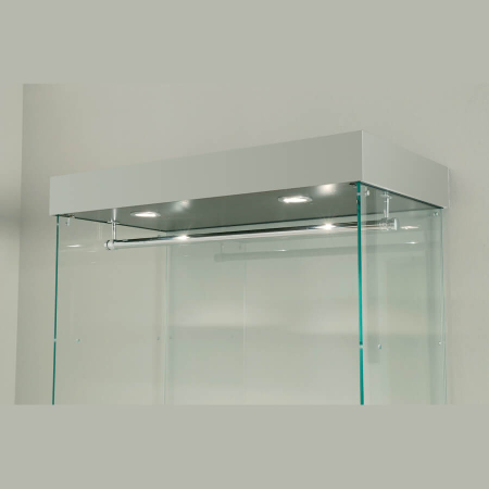 730mm wide freestanding glass display case - 131/CA - top