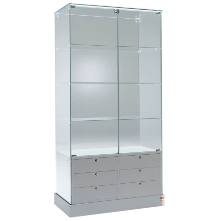 930mm wide freestanding glass display case - 100/BS