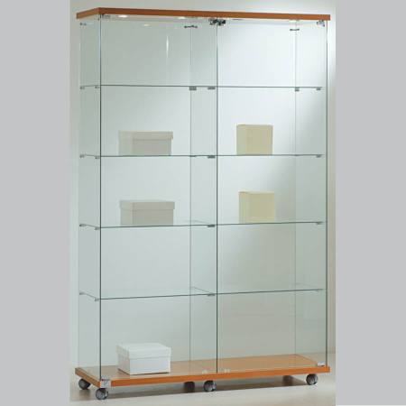1170mm wide glass freestanding display case - laminato light - 12/18L