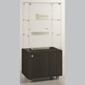 600mm wide glass freestanding display case - laminato light - 6/14M - wenge