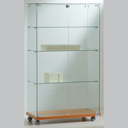 800mm wide glass freestanding display case - laminato light - 8/14 - cherry wood