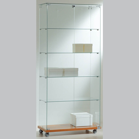 800mm wide glass freestanding display case - laminato light - 8/18 - cherry wood