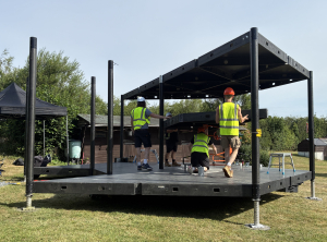 Building structure of large outdoor event venue