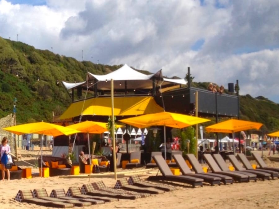 Outdoor structural venue on beach